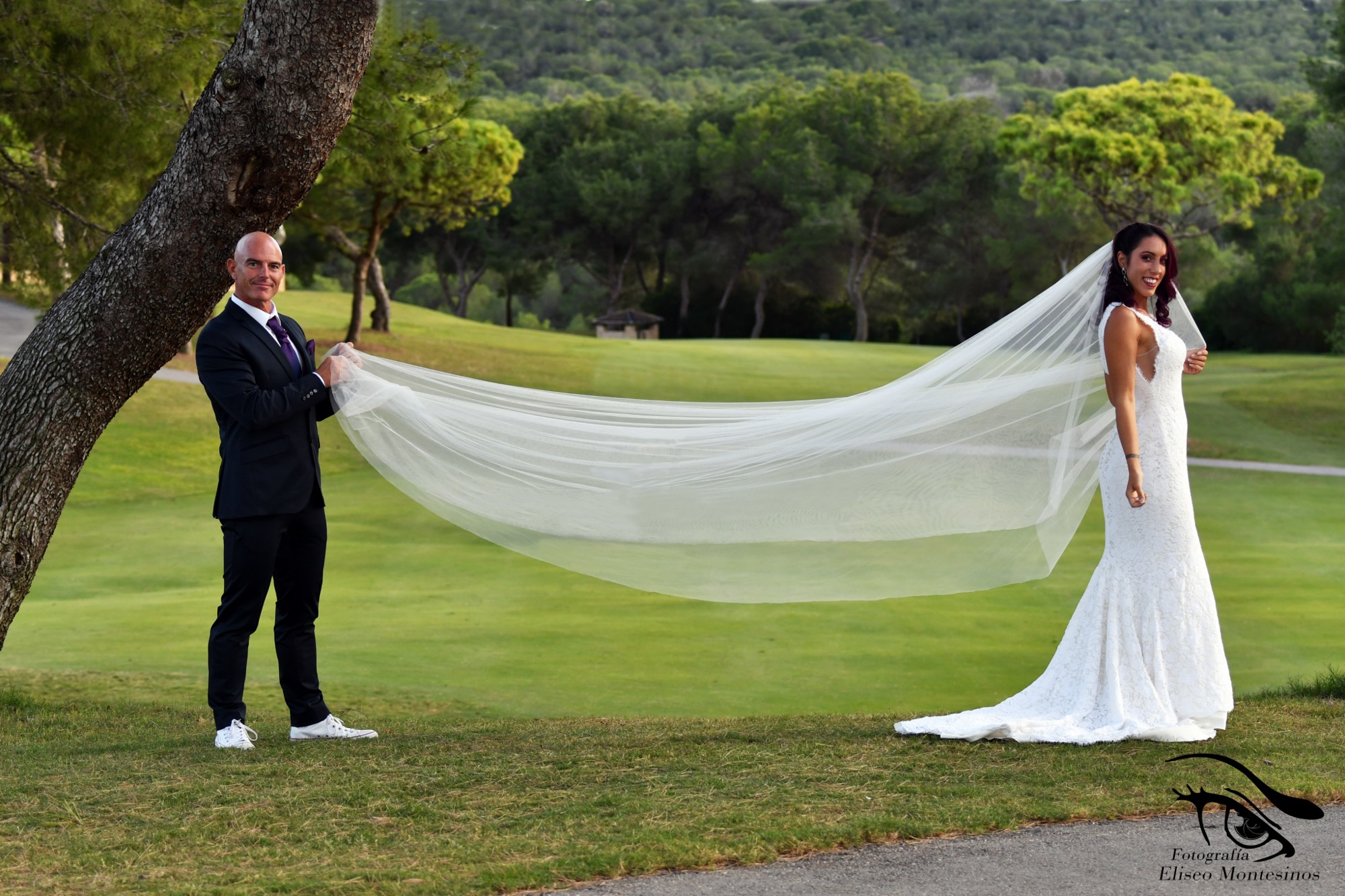 fotos de boda en campo de golf